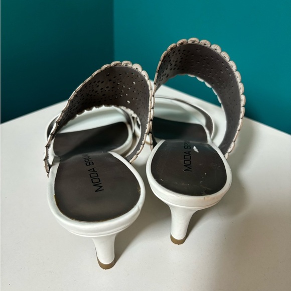 Moda Spana White Women's Heeled Sandals - Picture 2 of 5